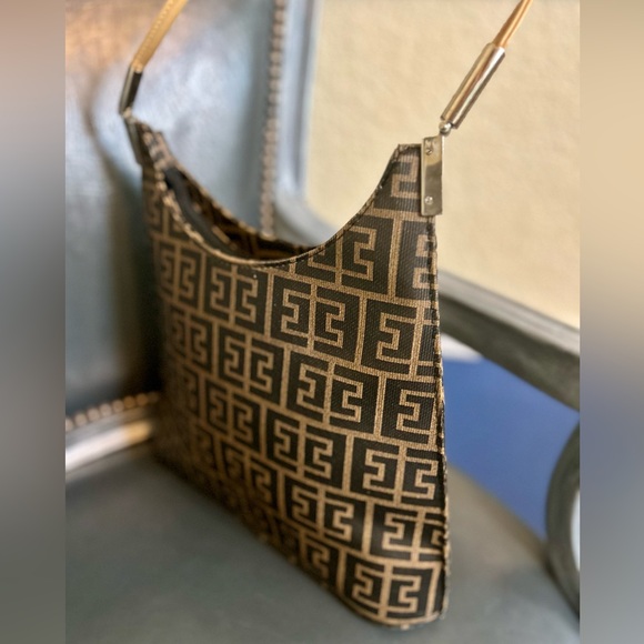 Designer Vintage Shoulder Bag Vachetta Leather & Coated Canvas - Picture 13 of 16